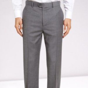 Bensol Flat Front Slim Fit Wool Gabardine Formal Pants